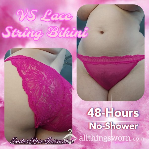 VS Hot Pink Lace String Bikini Fullback
