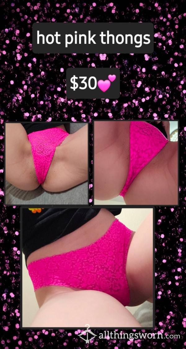 VS Hot Pink Lace Thongs