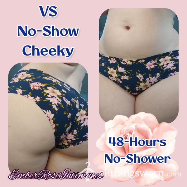 VS No-Show Navy Blue Floral Cheeky