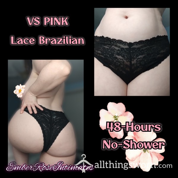 VS PINK Black Lace Brazilian