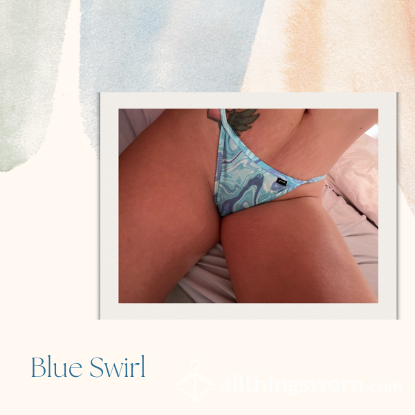 VS Pink: Blue Swirl Ribbed Thong 💙 💙