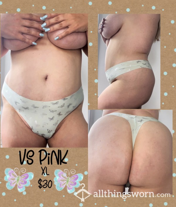 🦋 VS PiNK Butterfly Baby No-Show Thong🦋XL🦋 48HR WEAR