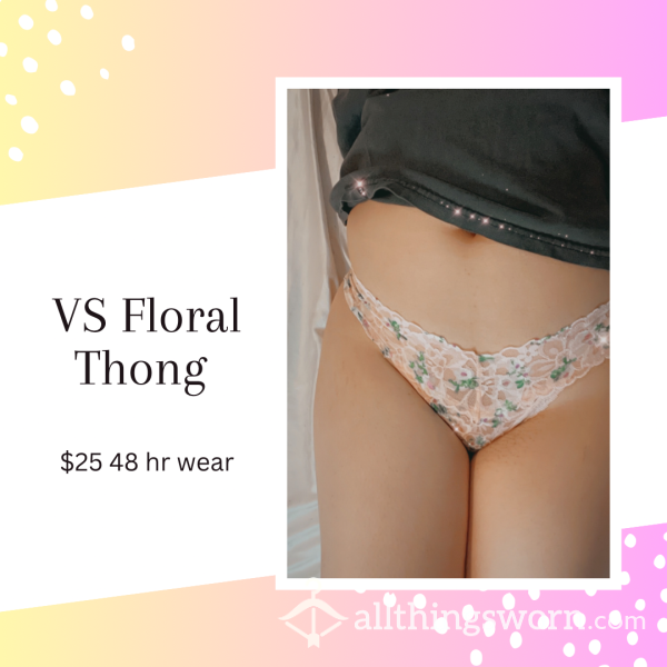 VS Pink Floral Thong