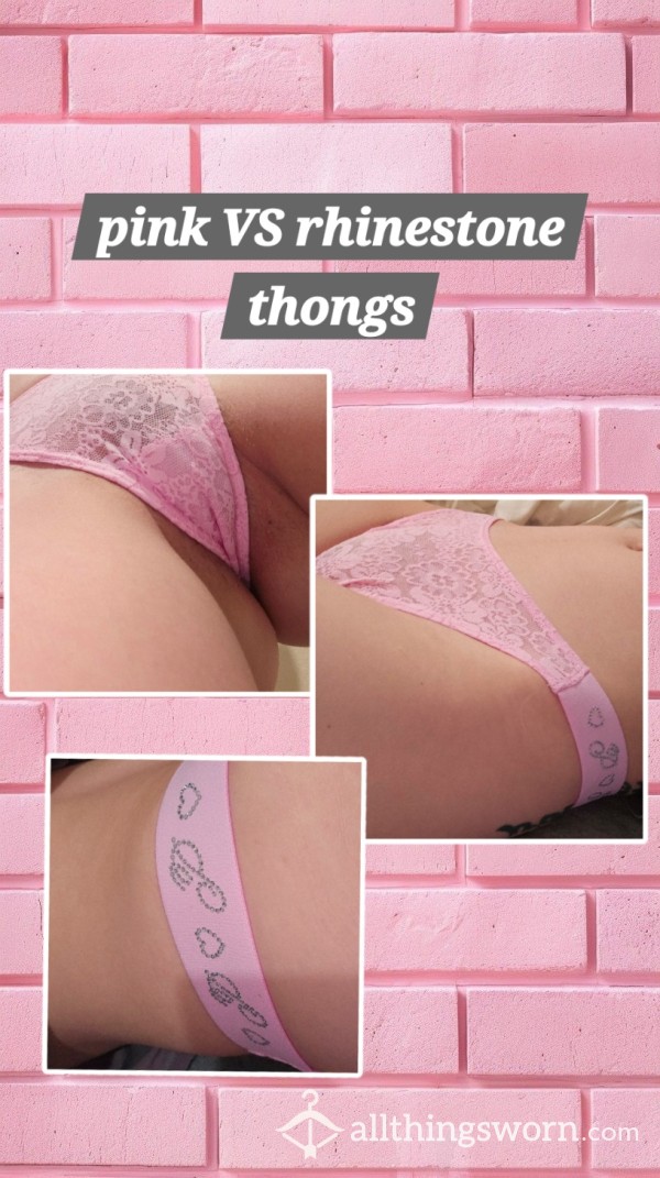 VS Pink Lace Thongs