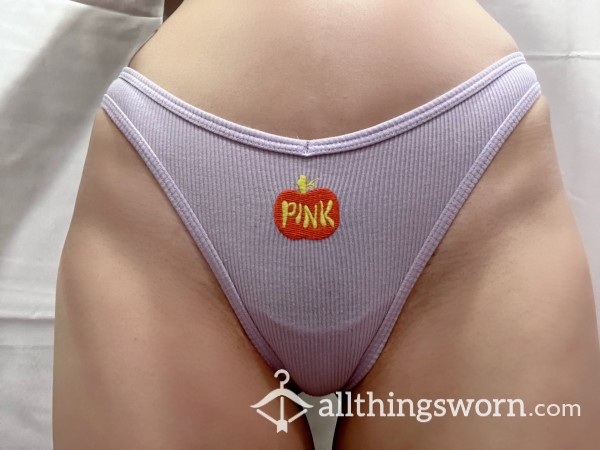 VS PINK Purple Ribbed Pumpkin Thong