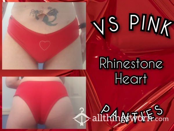 VS PINK Rhinestone Heart Panties