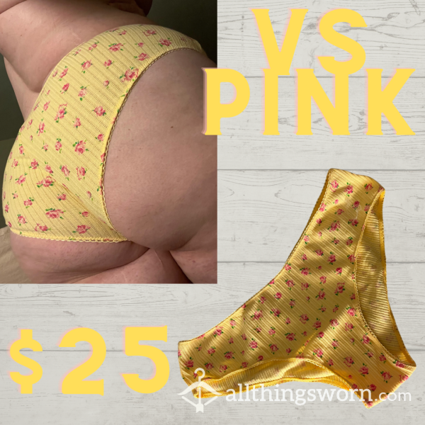 VS PINK Yellow Flower Cheeker