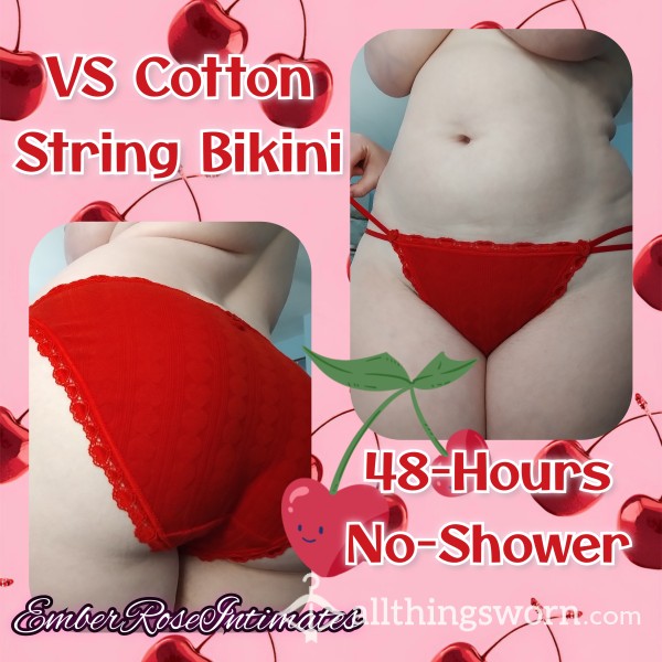 VS Red Cotton String Bikini Fullback