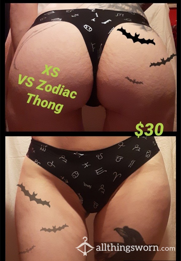 Tight VS Seamless Black Zodiac Thong - Size XS