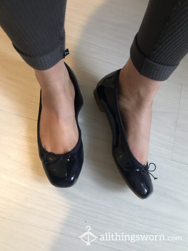 Waitress Shoes - Dark Navy Patent Ballet Dolly Shoes From Next
