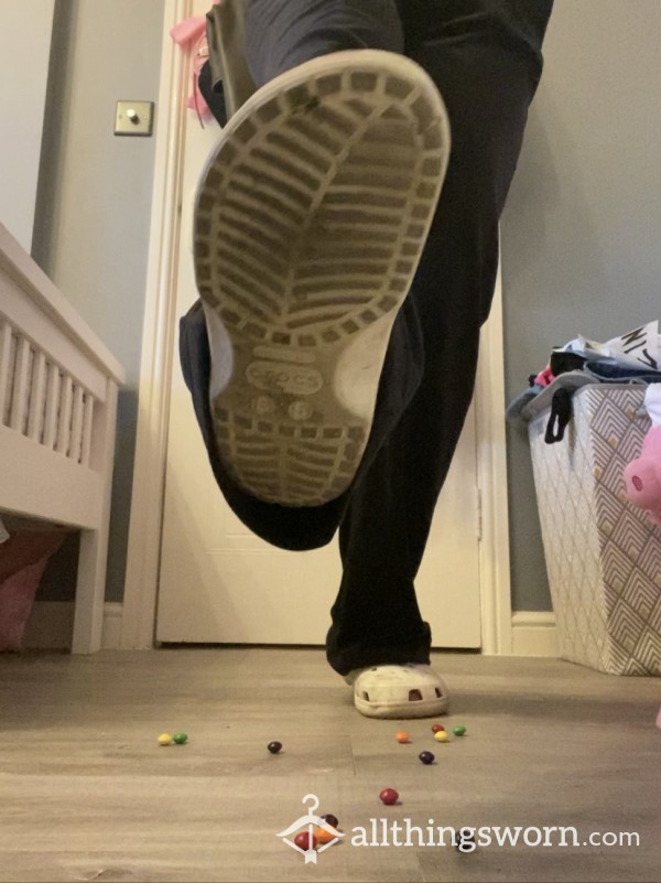 Watch Me Crush Skittles With My Dirty Crocs