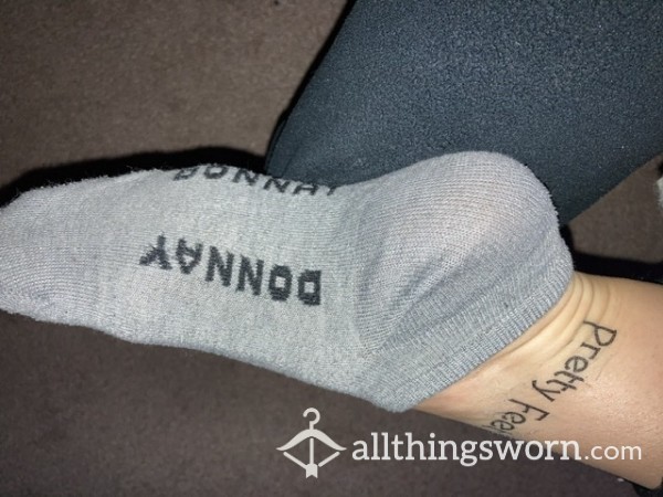 Grey Trainer Liner Cotton Socks photo