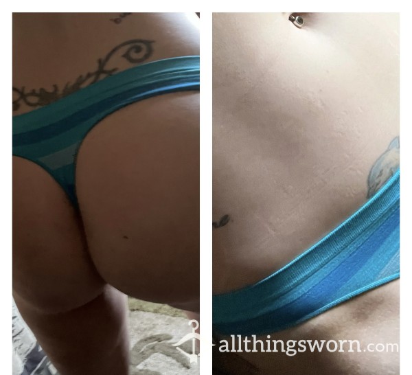 Well Loved Blue Stripe Thong
