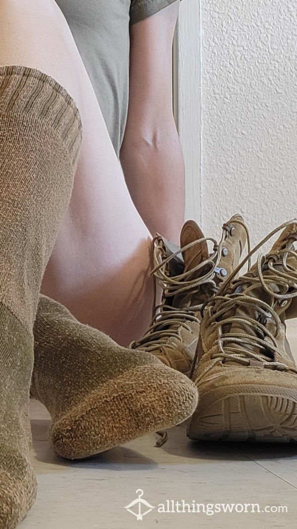 Well Loved Combat Boots, Army Boots, Worn Over 1 Year