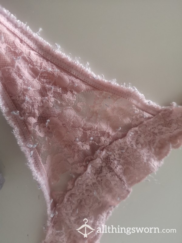 Well Loved Light Pink Lace Thong