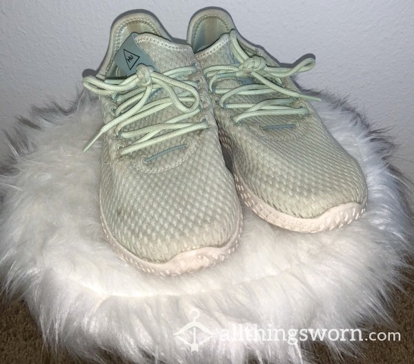 Well-Loved Minty Green Adidas Sneakers