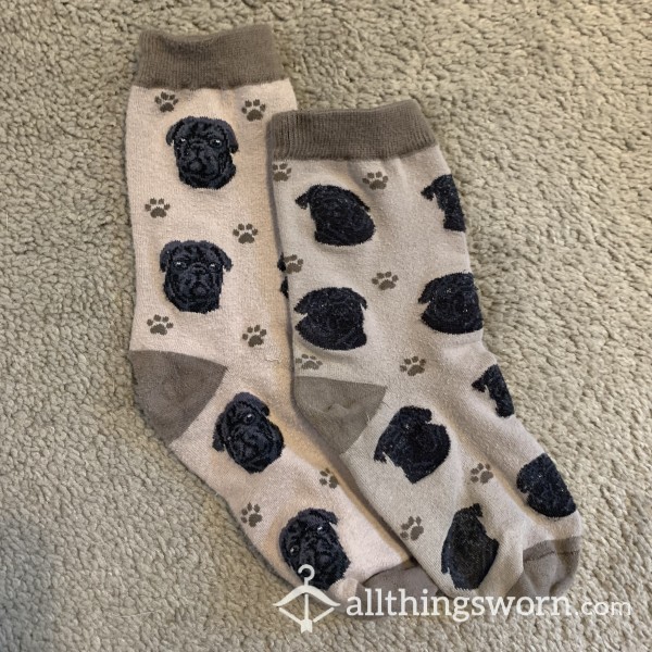 Well-loved Pug Socks 48 Hour Wear