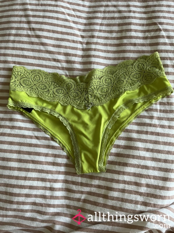 Well-loved Stained Old Neon Hipster Panties