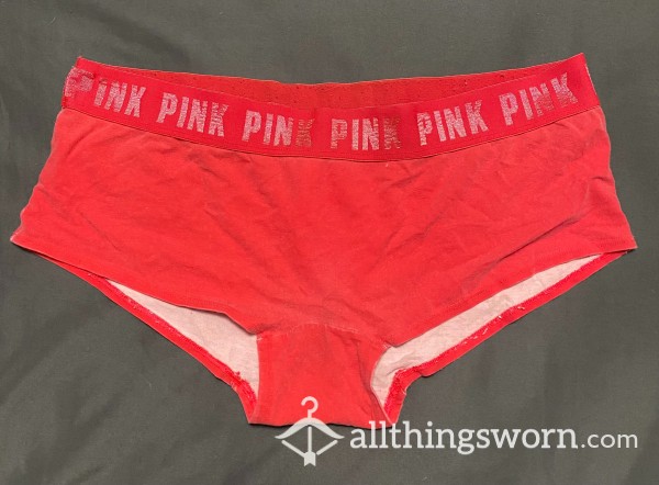Well Loved & Stained Pink Boy Short Panties