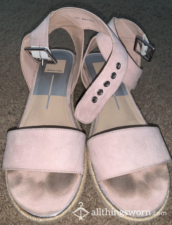 Well-Loved Sticky Pink Sandals