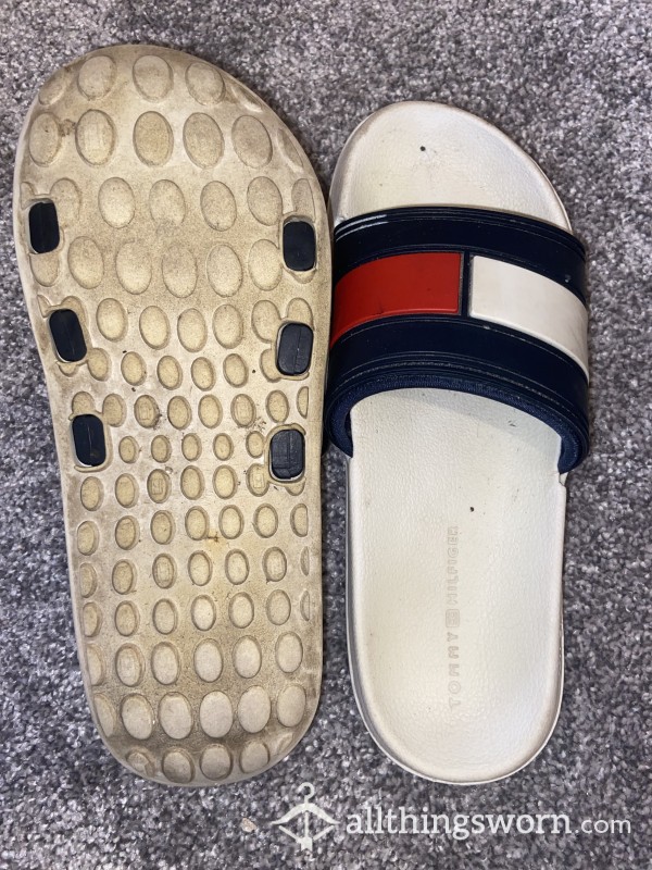 9 Years Old, Well Worn Tommy Slides.