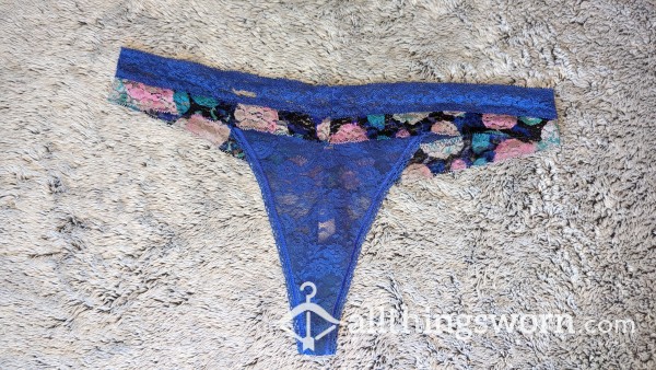 Well Loved & Very Well Worn Blue Floral Panties