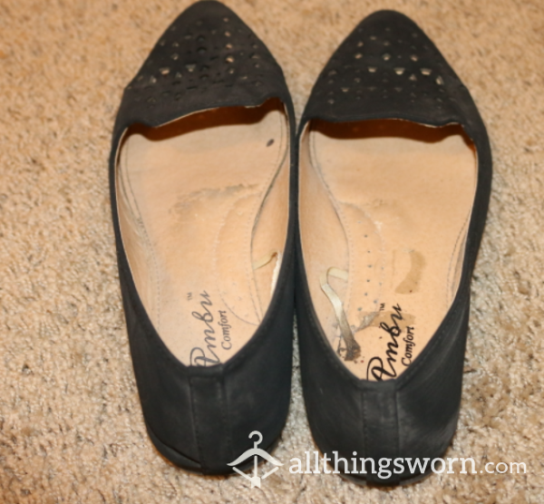 Well-Used Pointy Black Flats