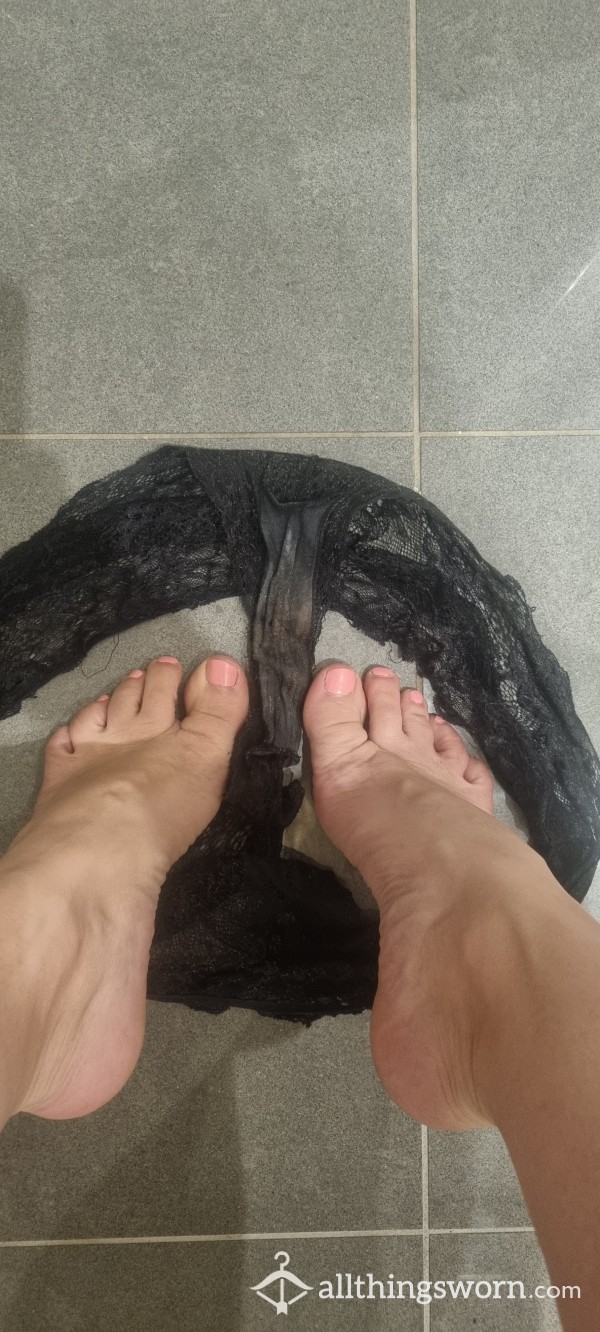 Well Used Stained Black French Knickers