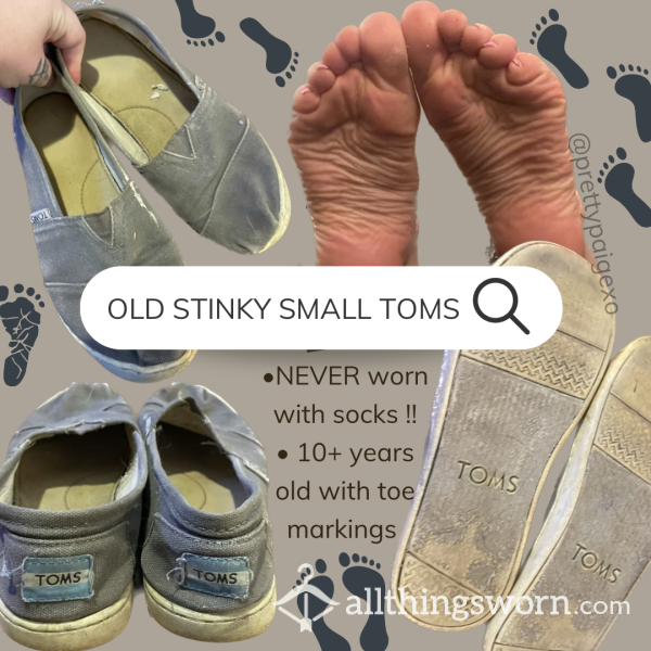 Well-worn 10 Yo TOMS, Always Barefoot 👣 Tiny Size 5.5 😘
