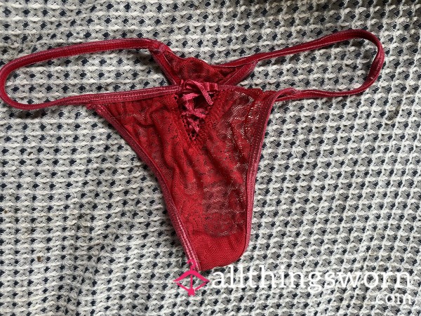 Well-worn Ann Summers Red G-String With A Free Surprise For My First Buyer!