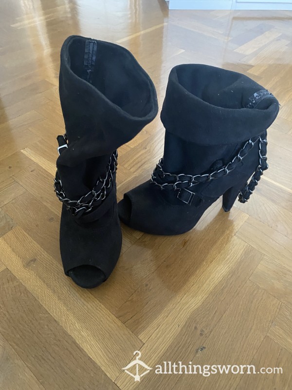 Well Worn Black Ankle Boots