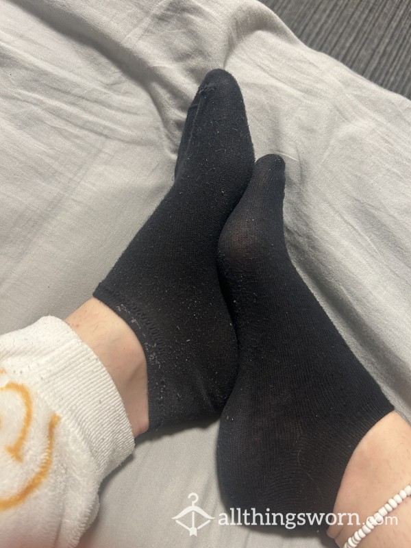Well-worn Black Ankle Socks