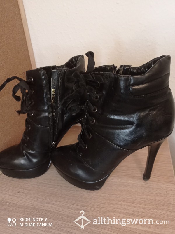 Well Worn Black Heel Boots From Your Goddess