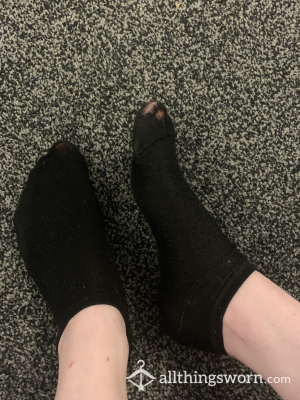 Well Worn Black Trainer Socks