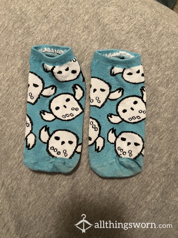 Well-worn Blue Owl Socks