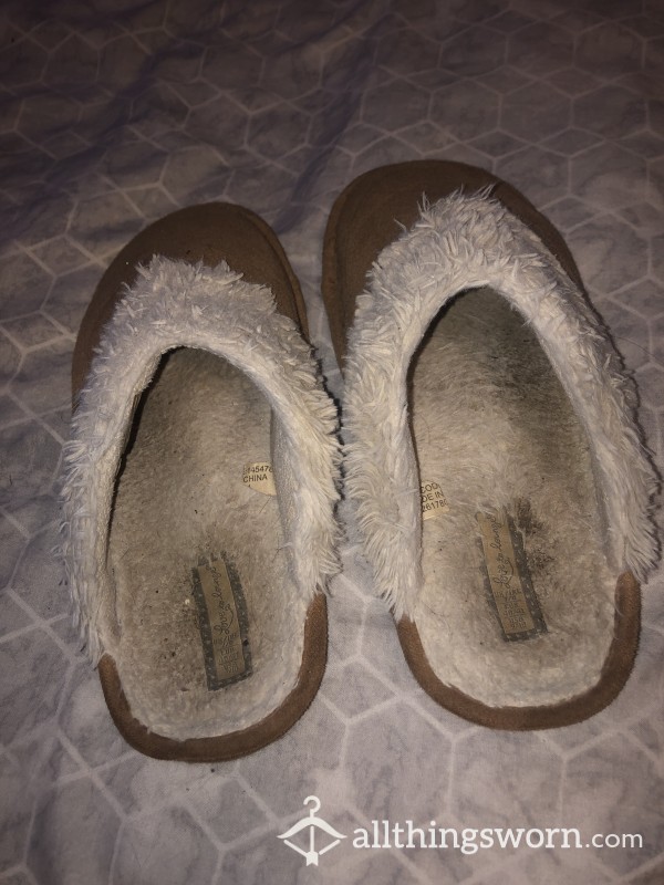 Well Worn Brown Slippers