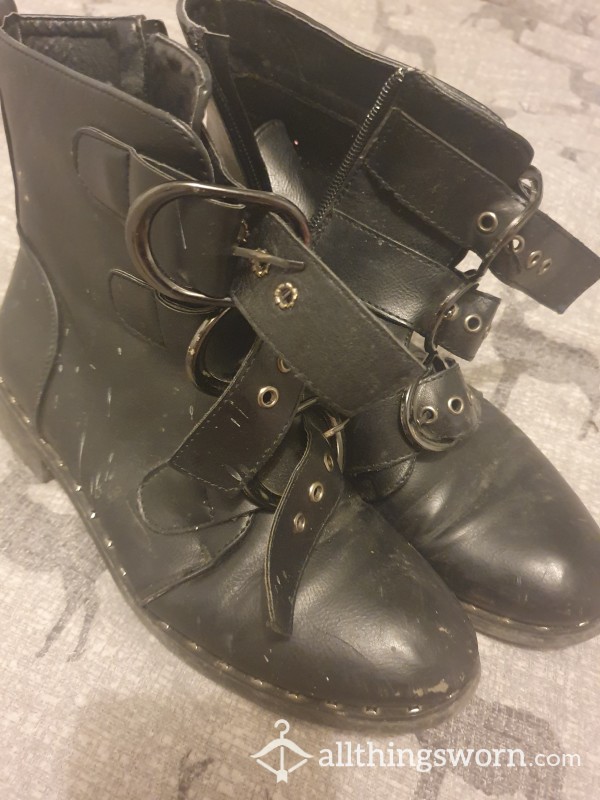 Well Worn Buckled Ankle Boots