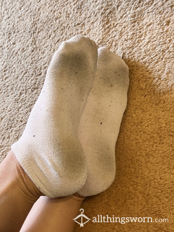 Well-Worn Dirty White Socks