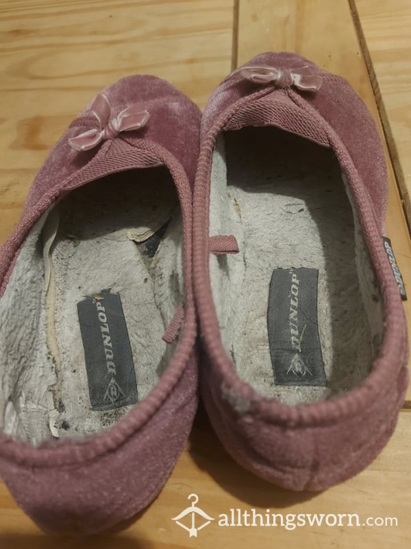 Well Worn Disgusting Pink Slippers