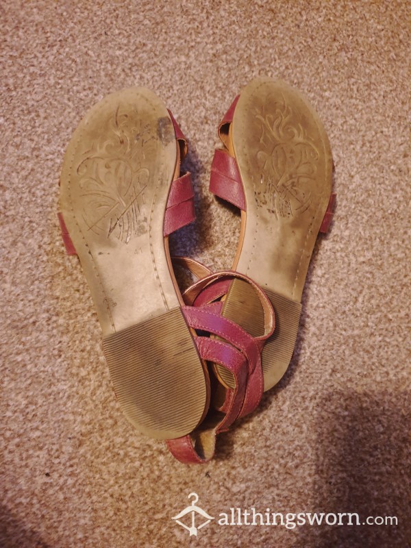Well Worn Flat Leather Sandals