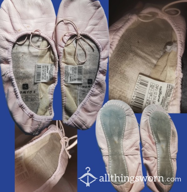 Well Worn Flat Pink Dance Shoes