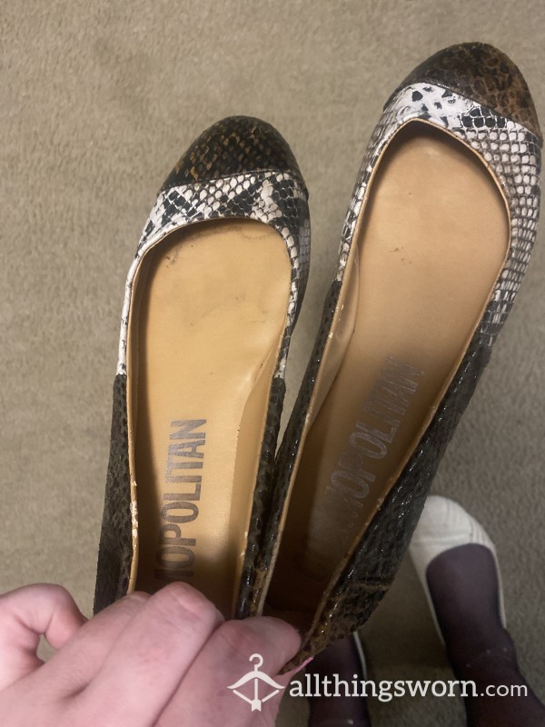 Well Worn Flats With Toe Marks