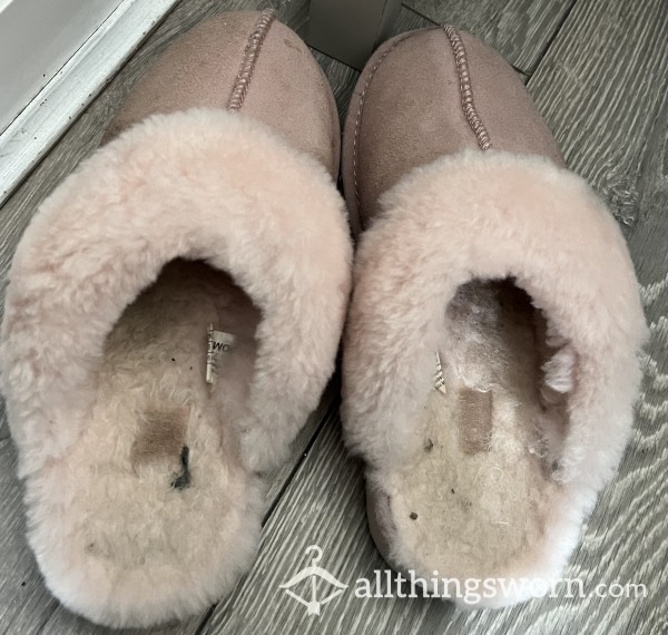 Well Worn Fur Lined Slippers