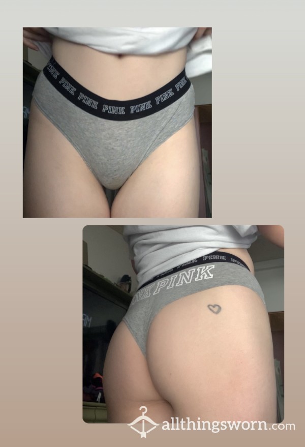Well-worn Grey Cotton Panties From Pink💜