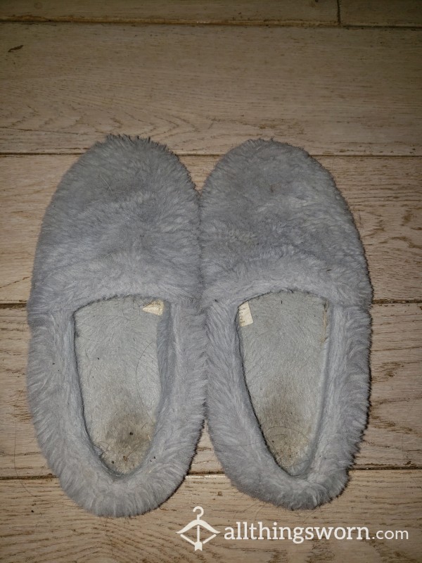 Well Worn Grey Slippers