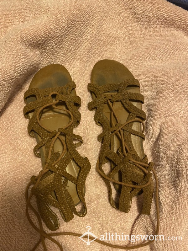 Well-worn Lace-up Sandals
