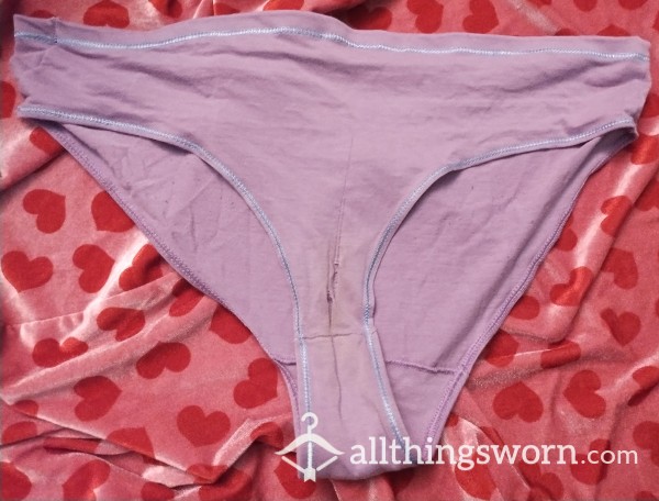 Well-worn Lilac Stained Cotton Panties