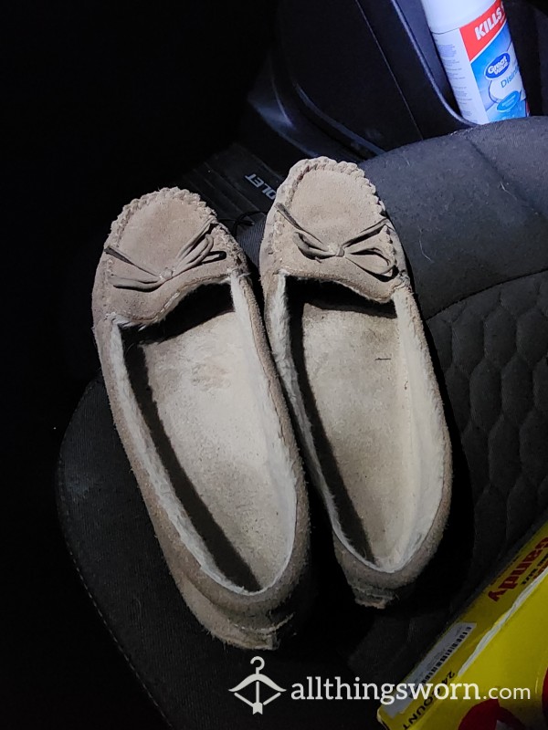 Well Worn Moccasin Slippers
