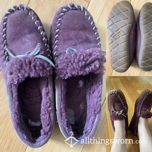 SOLD Well-worn Moccasin Slippers