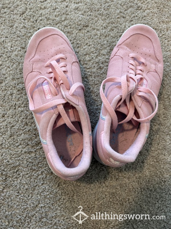 Well-worn Pink Adidas Sneakers